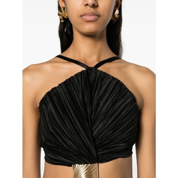 Cult Gaia Mitra Sleeveless Halter Gown in Black Small - Picture 5 of 11